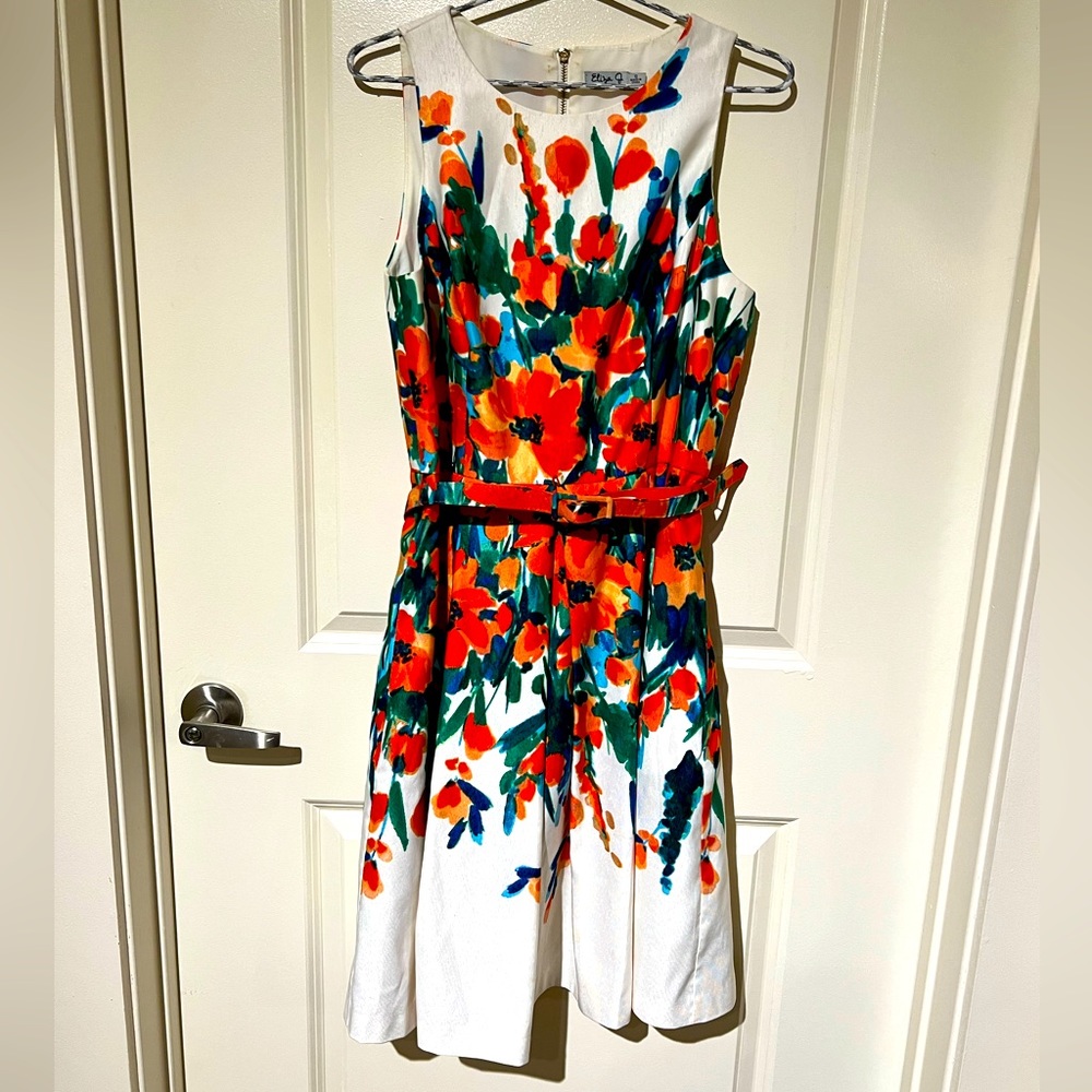 Gorgeous “painted” floral dress